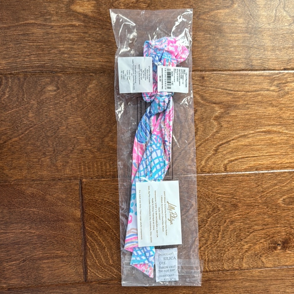 Lilly Pulitzer Pink and Blue Patterned Scrunchie